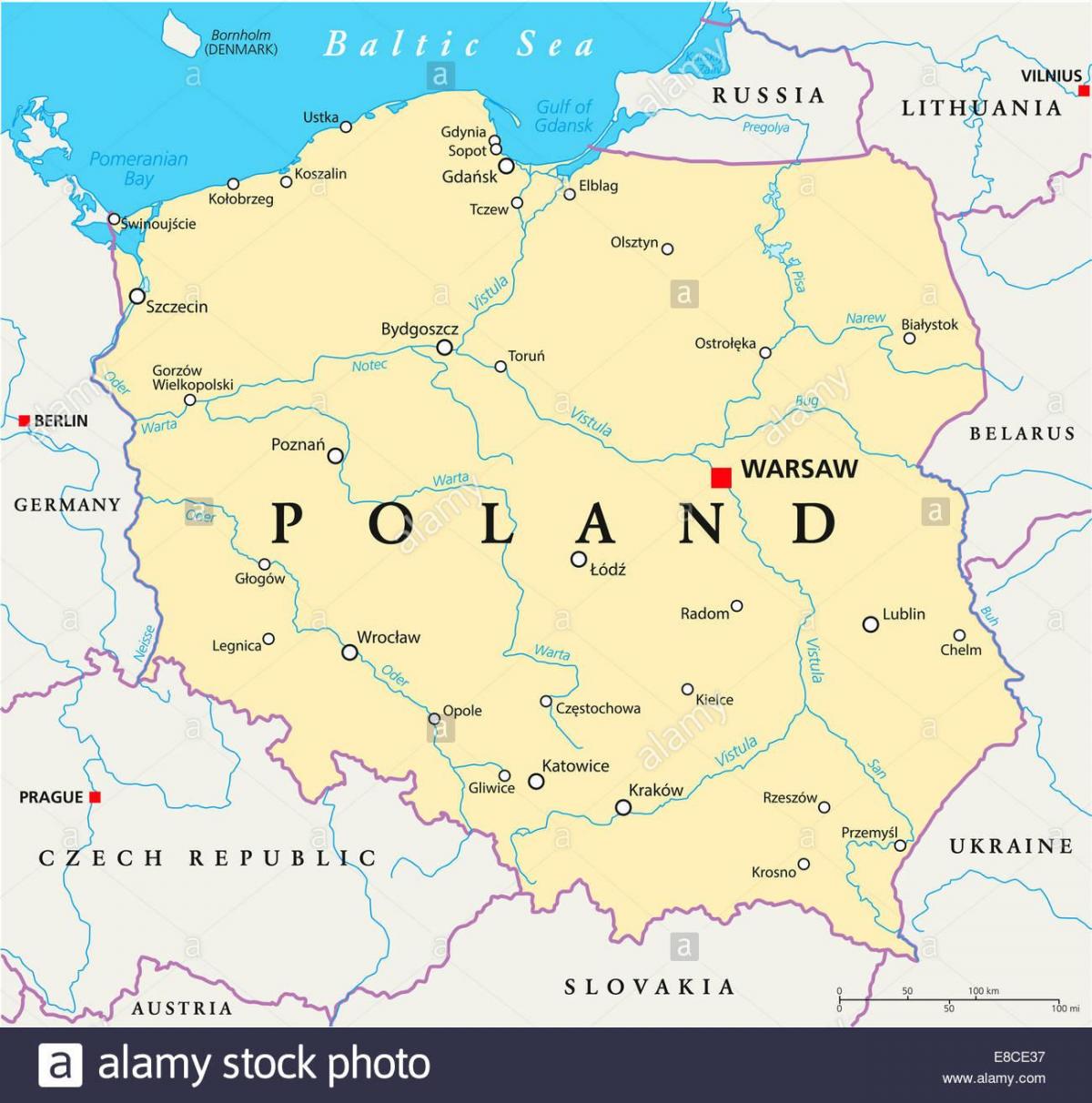 Dünya haritası üzerinde Varşova konumu 