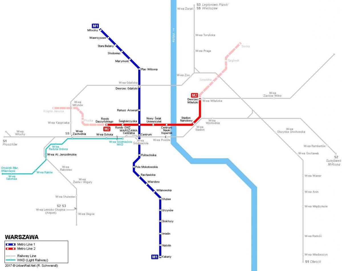 metro haritası Varşova Polonya