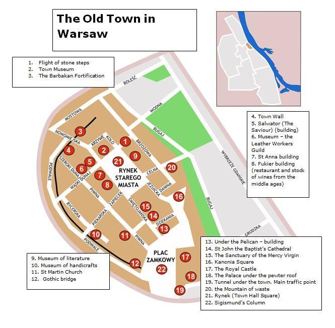 Varşova haritası old town