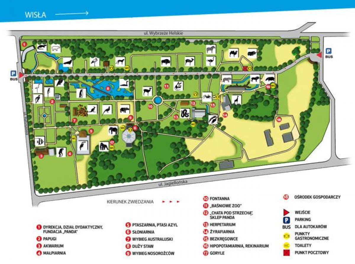 Varşova haritası Hayvanat Bahçesi 