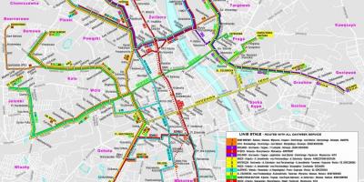 Varşova haritası transit 